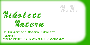 nikolett matern business card